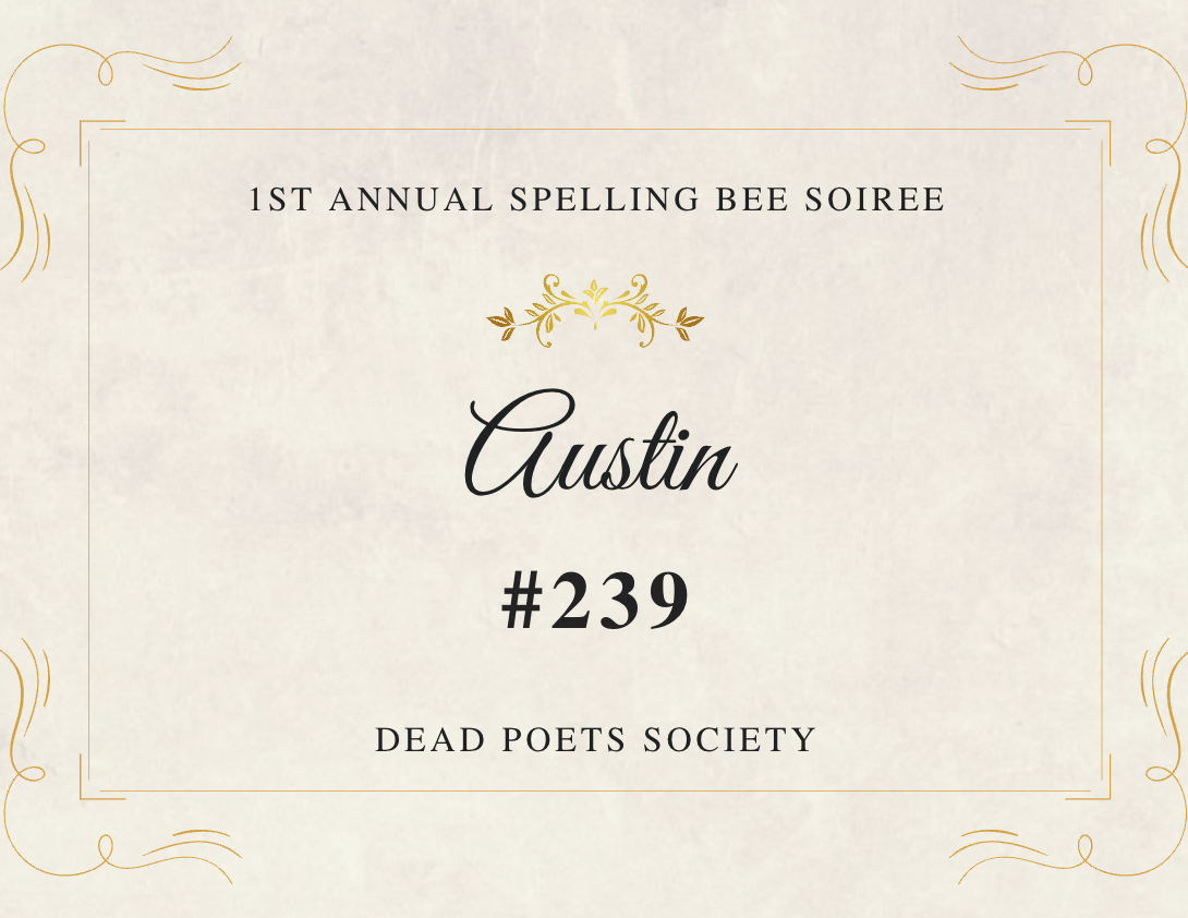 Spelling Bee Soirée Event Guide
